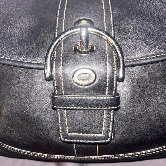 Coach Y2k Soho Black Vintage Buckle Shoulder Bag Purse D0778 F10192 - Picture 12 of 16